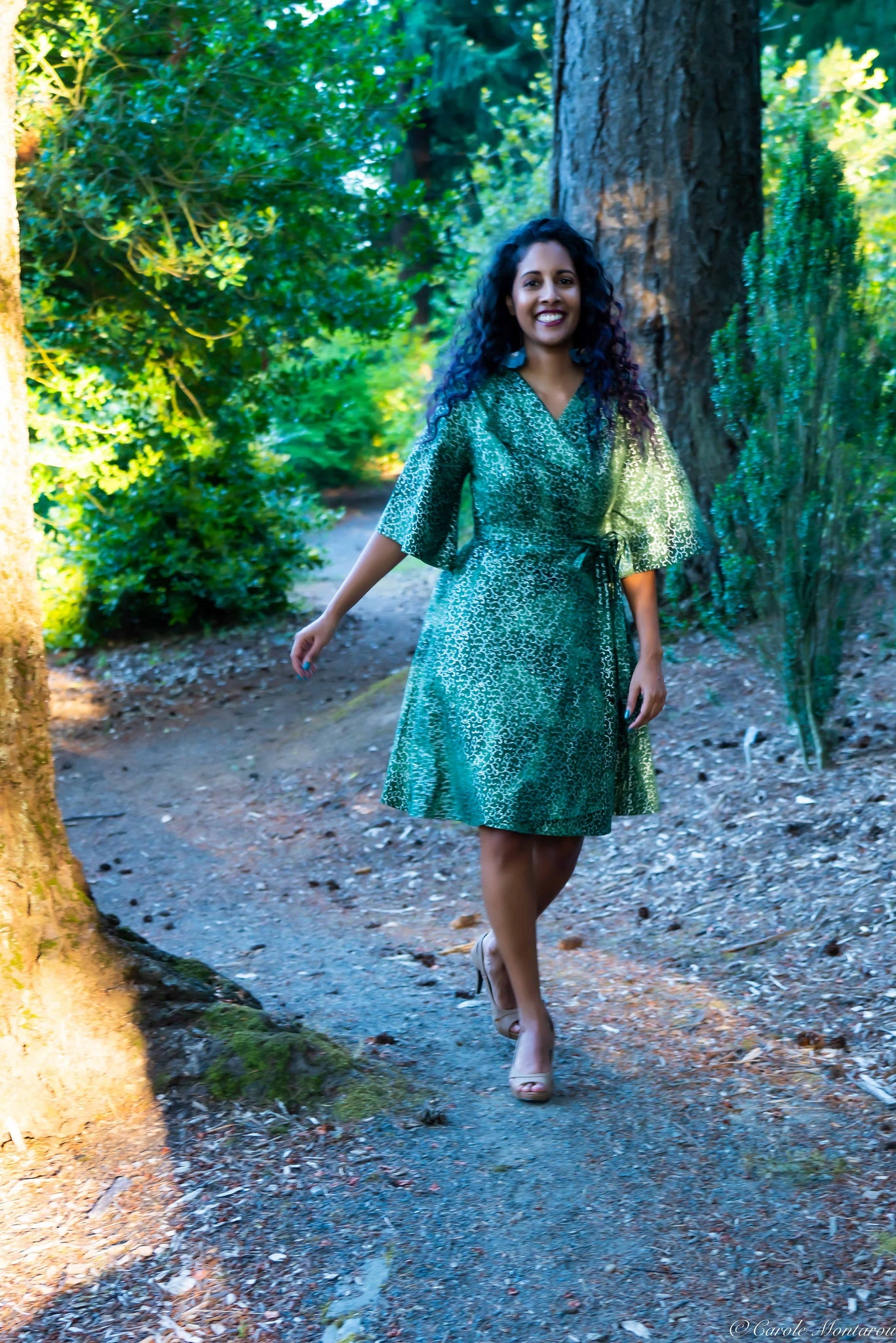 Women Short Wrap Dress Green kris-kali fashion Women Short Wrap Dress Green kris-kali fashion